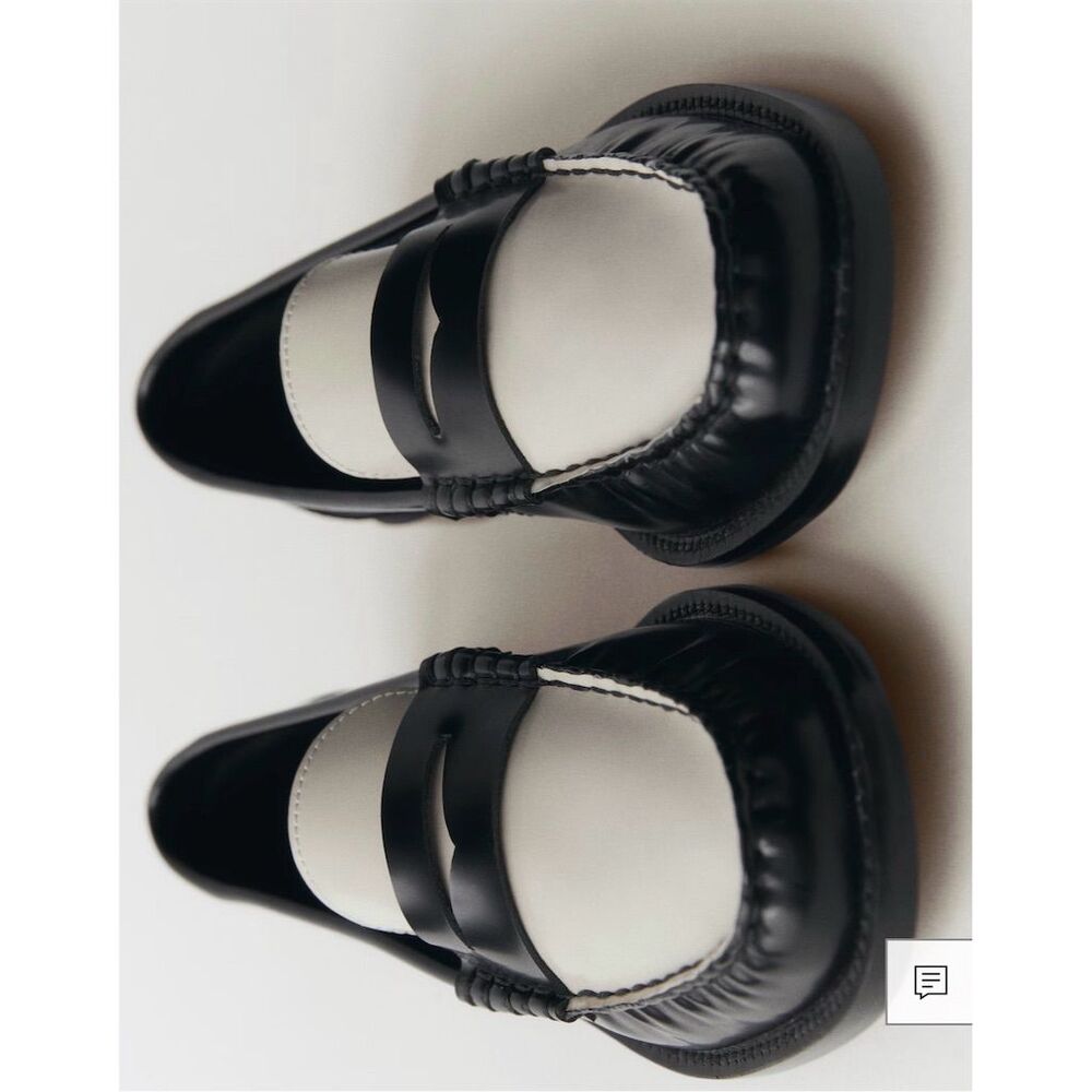 MANGO Women's Two-Tone Suede Penny Loafers NWT Size Euro 36 - Picture 2 of 13